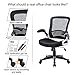 Kerms Ergonomic Adjustable Swivel Office Chair With Lumbar Support and Rollerblade Wheels-Mid Back With Breathable Mesh-Thick Seat Cushion-Flip Up Arms,Desk Chair Black