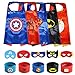 Ecparty Superheros Capes & Masks with Superheros Logo Dress up for Kids (Old 5 Sets)