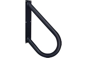 HouseAid Industrial Pipe Handrail for 1-2 Step Stairs, Farmhouse Stair Hand Railing Grab Bars with 1-1/4 Inch Diameter Pipe, Vintage Style U-Shape Safety Handle, Wall Mounted, Matte Black