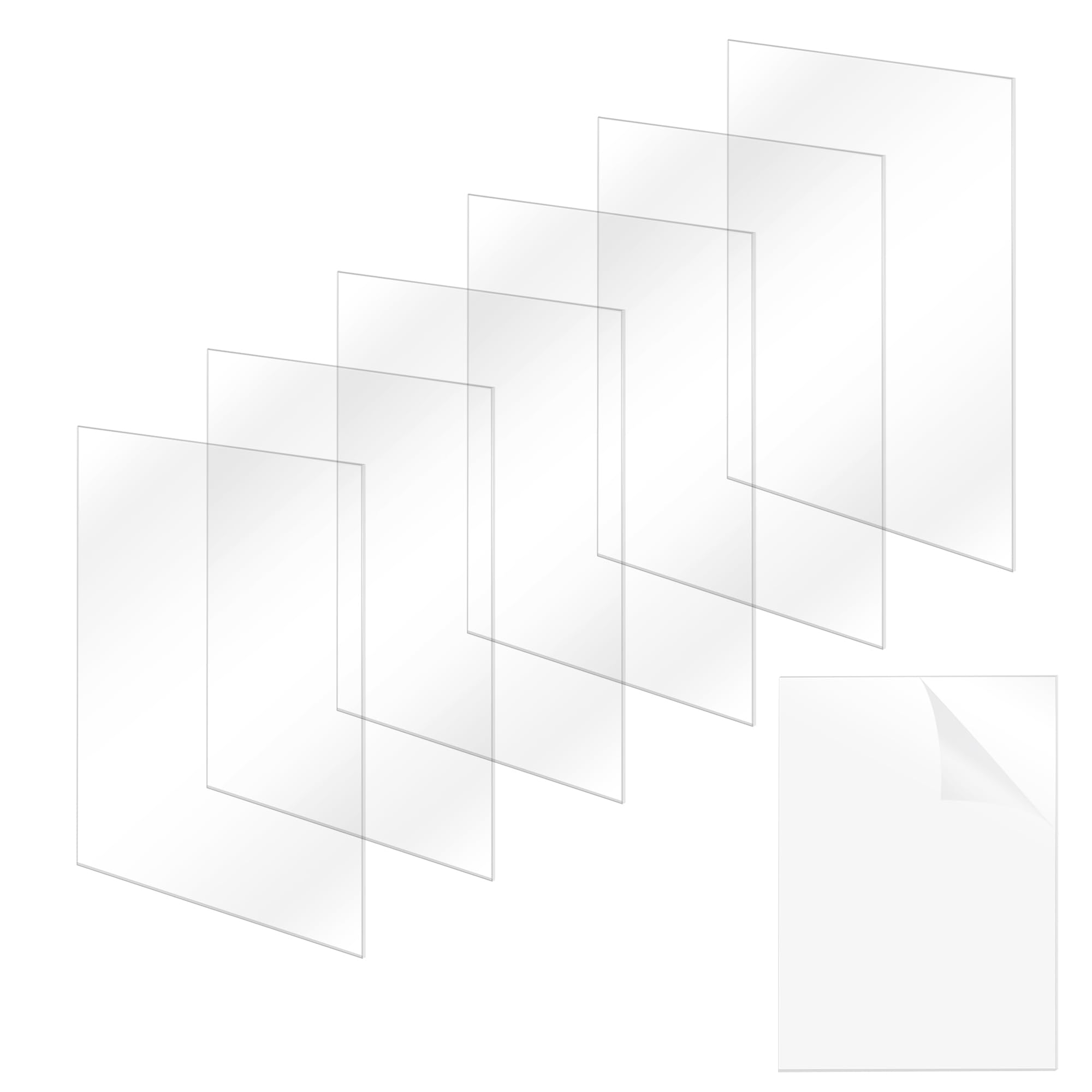 YKUKIZEE 6 Pack A3 Clear Acrylic Sheets 2 mm Thick, 42 x 29 cm Acrylic Panels Transparent with Protective Film for Picture Frame Sign Painting Display DIY Projects