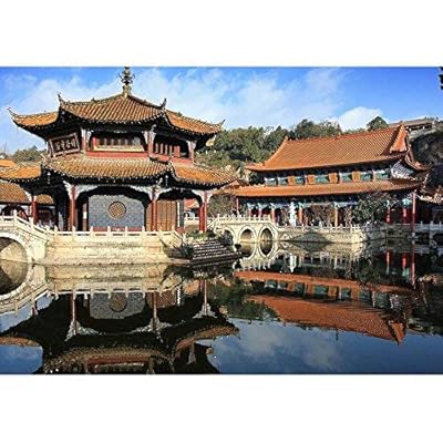 in The Courtyard of an Old Chinese Temple in Kunming, China, Removable Wall Mural | Self-Adhesive Large Wallpaper - 100x144 inches