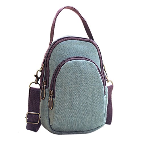 Toniker Canvas Multi-Pockets Small Crossbody Bags Cell Phone Purse Smartphone Wallet for Women Girls with Handy Carry