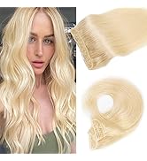 MSCOCO Hair Extensions 14 Inch Halo Hair Extensions Real Human Hair 613 Blonde Straight Hair Exte...