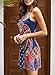 Happy Sailed Women Summer Dress Coverup Dress Floral Print Bohemian Beach Dresses,Large Blue