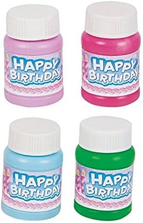 Rhode Island Novelty 1oz Happy Birthday Bubbles 48 Pack Assorted Colors