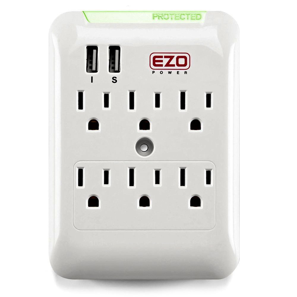 HOT Wall Power Strip, 6 AC Outlet Mount Plate Surge Charge Protector