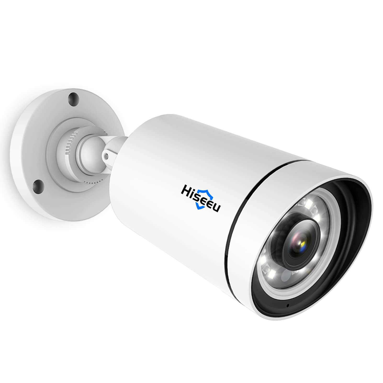 Hiseeu 5MP PoE Security Camera Color Night Vision,IP66 Waterproof Outdoor Security Camera,Two-way Audio,Smart Alerts,Work with Hiseeu PoE CCTV System