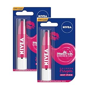 NIVEA Coloron Lip Crayon Hot Pink, 3 g (Pack of 2)