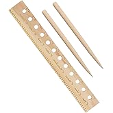 Shgxjjnb Seeding Ruler with Holes Wood, Seeding Ruler with Holes, Spacer Tool Seeder Planting Ruler, Wooden Measuring Tool fo