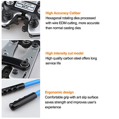 image for Toolwiz Battery Cable Lug Crimping Tools Ratchet Wire Cutting for Crim