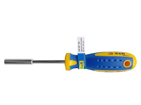 S&R Schraubendreher - Bithalter, Krafftform-Griff, Länger 210 mm, magnetisch