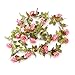 Felice Arts 2 Pack 11 Heads 7.2 Ft/pc Artificial Silk Fake Flowers Autumn Rose Vine Realistic Hanging Silk Rose Plants Wedding Home Party Arch Decor