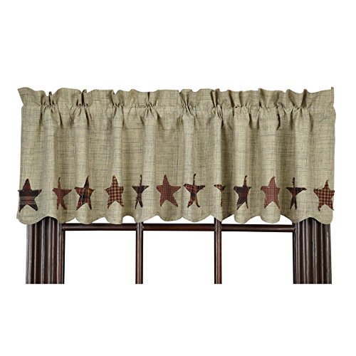 Abilene Five Point Star Cotton Green Valance 16x72 Inches