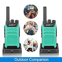 SOCOTRAN Two Way Radio UHF FRS Walkie Talkie 400-470MHz Single Band with 2W Output 16 Channels for Outdoor Cruise Camping Hunting Green 2 Pack