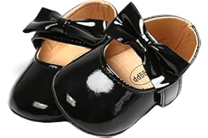 GDSDYM Baby Girls Mary Jane Flats with Bowknot Floral Princess Wedding Dress Shoes Soft Newborn Infant Crib First Walkers Prewalker