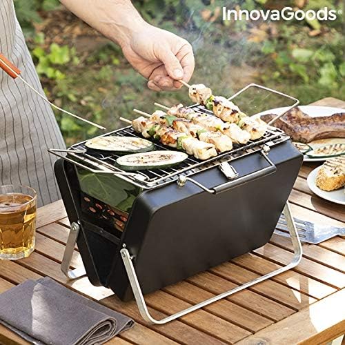 InnovaGoods Portable and Foldable Charcoal Barbecue Case - Picnic, Black