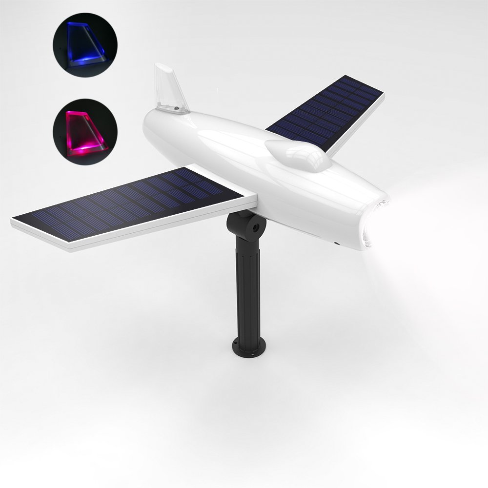 Asucway Solar Lights,Waterproof 2 LED Solar Lights Outdoor Landscape Lighting Airplane Solar Spotlights,Security Solar Flood Lights for Garden Backyard Driveway Patio Lawn Pathway Pool Decoration