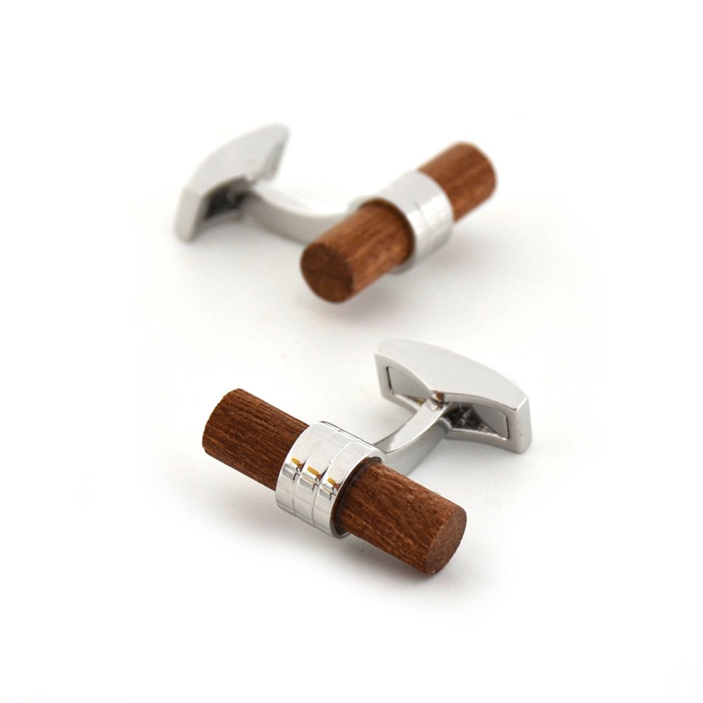 Merit Ocean Natural Wood Cufflinks Men's Wooden Cuff Links Wedding Business with Gift Box