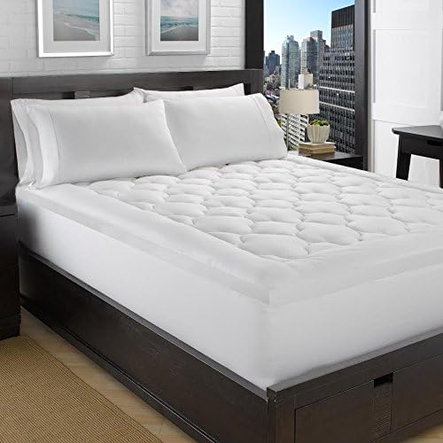 Ella Jayne Home Exquisite Hotel Collection Fluffy Clouds 100% Natural Cotton 300 Thread Count Double Cotton Satin Cover 100% Polyester Mattress Pad, Twin Size