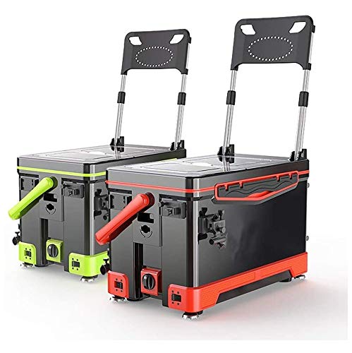 JJSFJH Fischereimer, Fischereibox Angelstuhl Freier Installation Multifunktionsfischerbox mit Zubehör für Green Rote… – Bild 5