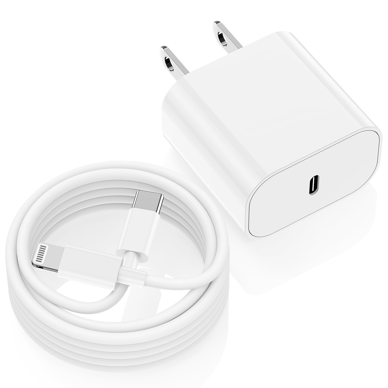 Photo 1 of iPhone Charger Fast Charging, Type C Wall Charger Block Plug and 10ft USB C to Lightning Cable Cord Long, Adapter Cube Brick Box for Apple iPhone 14 Pro Max/14 Plus/13 Pro/12 Mini/11/XS/XR/X/iPad Air