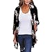 Mikey Store Kimono Cardigans Floral Loose Half Sleeve Shawl Chiffon Casual Cardigan