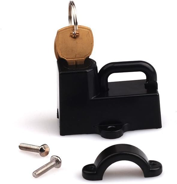 Universal Motorcycle Helmet Lock for Harley Davidson Sportster XL 1200 883 X48 Dyna Softail ATV Honda Yamaha Suzuki Harley Kawasaki Cruisers fits 7/8"(22mm) Bar (Black) - Image 5