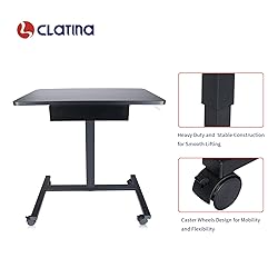 CLATINA Mobile Laptop Standing Desk, Height