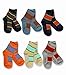 TeeHee Little Boys Cotton Fashion Fun Crew Socks 6 Pair Pack (3-5 Years, Multi Stripe)