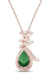 AFFY White CZ & Simulated Green Emerald Bezel
