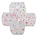Fairy Baby Newborn Printed Cloth Nappy Velcro Diaper Cover Pack of 4 (S/Fit 6.61-13.22lbs,Girl)