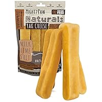 Mighty Paw Yak Cheese Dog Chews – All-Natural Long Lasting Hard Chew for Aggressive Chewers – High Protein, Odor-Free Dog Treat – 3 Ingredient Natural Yak Chews for Large Dogs – (4 Pack)