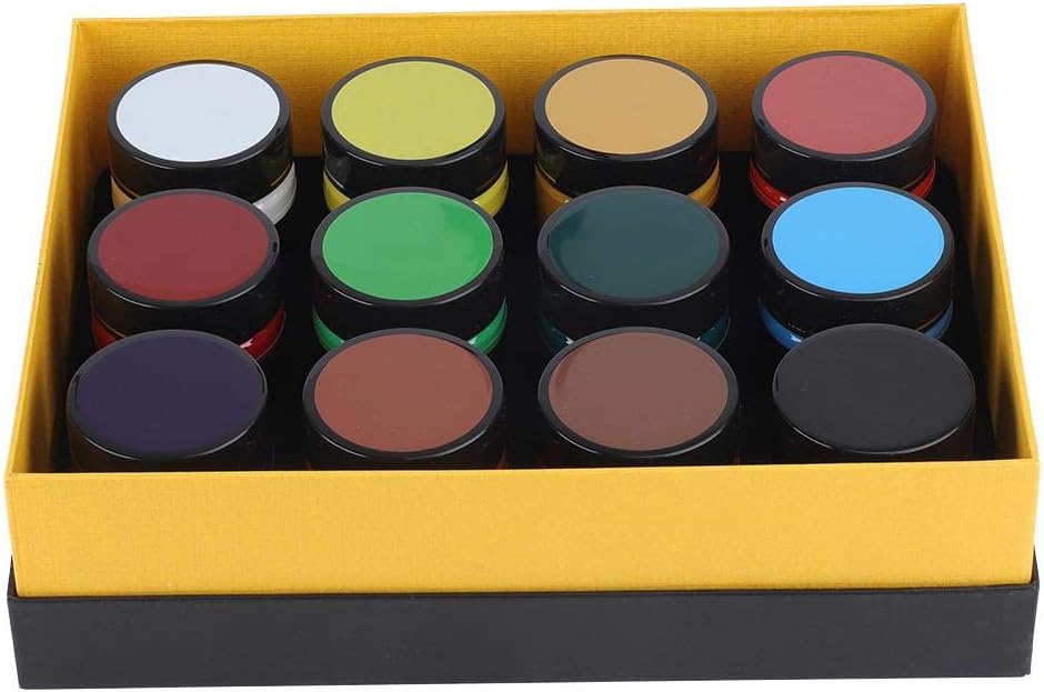 Redxiao Acrylic Pigment, 12 Colors 100ml DIY Colorful Professional Practical Convenient Drawing for Wood Glass Cloth Card Plastic Hand Foam Painting Accessory Paint Set