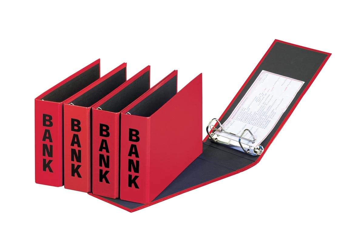Bank File Ring Binder DL 2 Rings Assorted Colours red