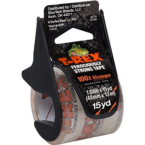 T-REX Clear Packing Tape With Dispenser, 1.88 in. x 15 yd. (284990)