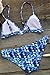 CUPSHE Women's Blue Ocean Padding Bikini Set Swimsuit Medium