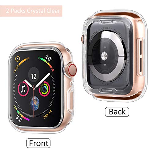 Goton Compatible iWatch Apple Watch Case 40mm Series 4, [ 2 Color Packs ] Soft TPU Shockproof Case Cover Bumper Protector (Clear + Clear, 40mm) - Thumbnail 6