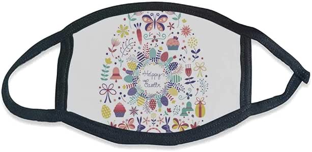 128 buyloii Unisex Adult Face Ma-sk Washable， Cursive Happy Easter