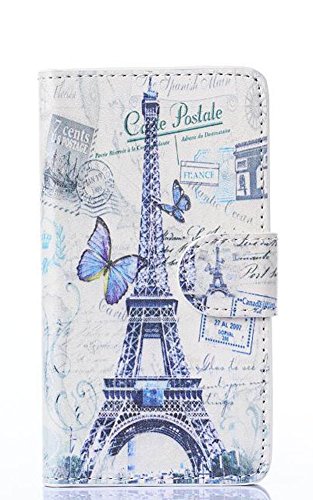 Life Sweetly Vintage Paris France Eiffel Tower Butterfly Fashion Wallet Leather Case for Nokia Lumia 520 with Free Stylus Pen