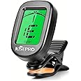 JUSTPRO Guitar Tuner Clip on with Chromatic Tuning Modes, Guitar Tuner for Acoustic/Electric Guitar, Ukulele, Violin, Bass, Banjo