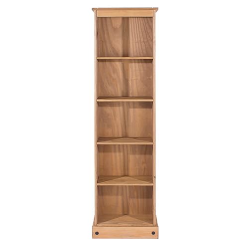 Corona Pine Tall Narrow Bookcase or Display Case Amazon.co.uk Kitchen