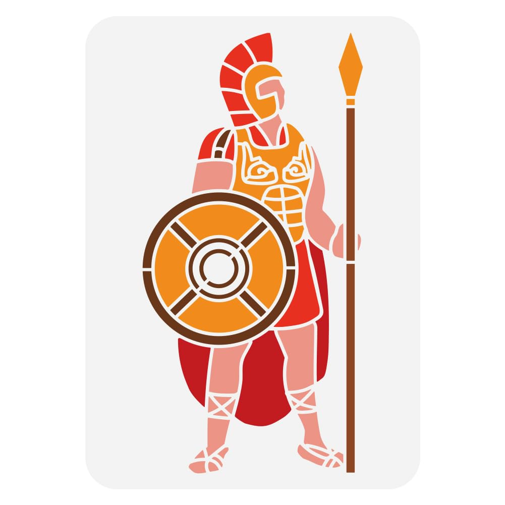 FINGERINSPIRE Roman Soldier Painting Stencil 21x29.7cm Soldier Men Painting Template Soldier Stencil Vintage Motifs Theme Craft Stencil for Painting on Wall Wood Furniture DIY Home Decor