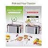 IKICH 4 Slice Toaster, Stainless Steel, Extra Wide 4Slice Long Slot Toaster, 6 Browning Setting(Warming Rack/Variable Width/High-Lift/1500W, Defrost/Reheat/Cancel/Automatic Toaster)