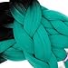 GX Beaut Ombre Braiding Hair Jumbo Braid Hair Extensions 4Packs 24Inch Synthetic Heat Resistant Fiber for Box Braiding Hair(Black to Cyan)