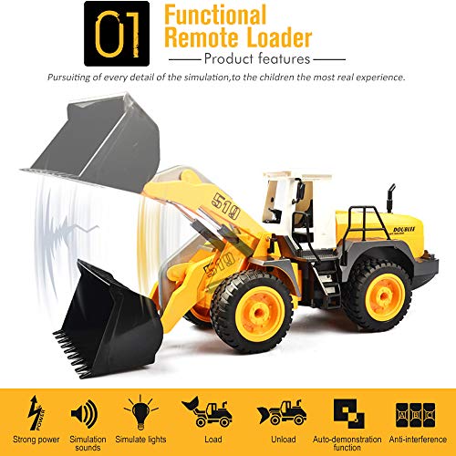 DOUBLE-E-RC-Front-Loader-8-Channel-Full-Functional-RC-Bulldozer-Truck-Electric-Remote-Control-Tractor-with-Lights-Sounds