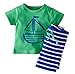 Fiream boys' Summer Cotton Stripe Short Set(5033TZ,5T)