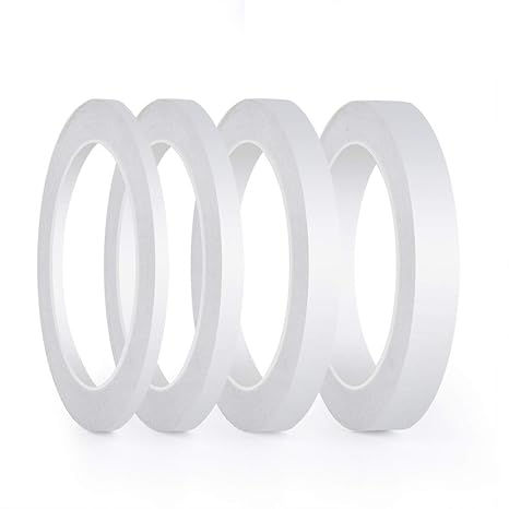 FEPITO 4 Rolls Doppelseitiges Klebeband Stark Papier für Handwerk Klasse Büro 25 Meter pro Rolle ( Width: 6mm/ 9mm/ 12mm/ 15m