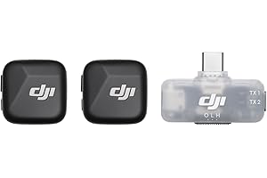 DJI Mic Mini (2 TX + 1 Mobile RX), Wireless Microphone for iPhone/Android, Plug and Play, Compact & Lightweight, Cross-Model 