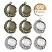 LANBEIDE 20PCS Moon Rotation Double Sided Round Bezel Blank 18mm Pendant Trays, with 40 Pieces Cabochons Settings Trays for Jewelry Making DIY Findings(Silver, Antique Bronze)