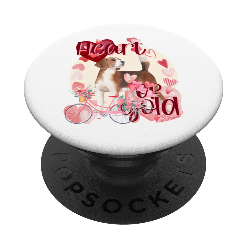 Valentine Beagle Dog Simply Watercolor Southern Sweet Puppy PopSockets Swappable PopGrip